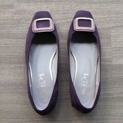 【Le Talon/ルタロン】スエード調 ローヒール パンプスの画像