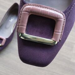 【Le Talon/ルタロン】スエード調 ローヒール パンプスの画像