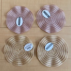 新品未使用★コースター★ミニマット★フラワーフリルシャイニーマッ...