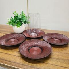 茶托　５個セット　赤茶色　和風
