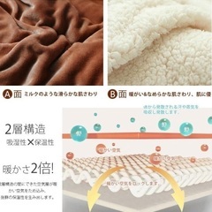 新品❤️毛布 2枚合わせ 茶 寝具 掛け布団の画像