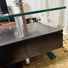 ガラス ローテーブル 机の画像