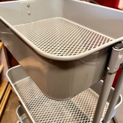 《売約済》【武蔵小山店】ワゴン キャスター付き キャスター付きワゴン スチールワゴン 3段 キッチンワゴン 検） IKEA イケア RÅSKOG ロースコグ HOGSMA RASKOGの画像