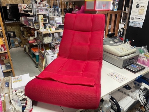 ピュアフィット　Pure Fit　快適ソファー座椅子　らくらく腹筋生活DX　PF2250　赤　レッド　座椅子　イス　リクライニング　中古品　①