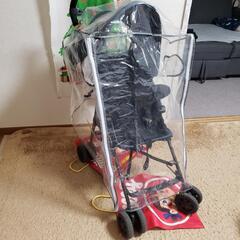 B型ベビーカー 雨よけカバー付 付属品付の画像