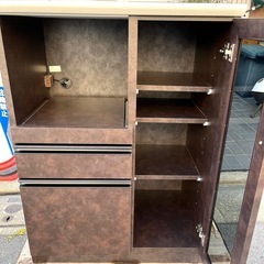 《売約済》【武蔵小山店】CRAFT KOGA　クラフトコガ　レンジボード　キッチンカウンター　カウンター　レンジ台　食器棚　キッチン収納　スライドレールの画像