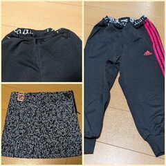まとめて3000円！adidasオリジナルジャージ枯葉柄OT★プリーツミニスカートМ♪adidas　Tシャツ160cm★ハーフパンツ？150cmの画像