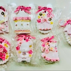 オーナメント　ピンク×ホワイト　姫系　7点セット