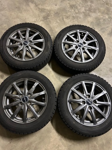155/65R14スタッドレスタイヤアルミ付き４本セット