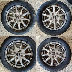 作業可能 新品 155/65R13  ﾊﾝｺｯｸｽﾀｯﾄﾞﾚｽﾀｲﾔと中古ｱﾙﾐ4本 ①の画像