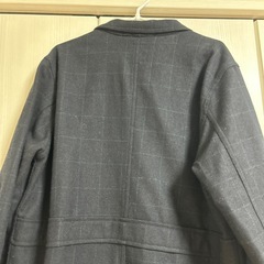 RAGEBLUE チェスターコート　ブラック　グリーンチェック　ウール70% Lの画像