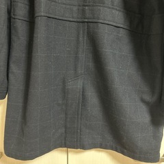 RAGEBLUE チェスターコート　ブラック　グリーンチェック　ウール70% Lの画像