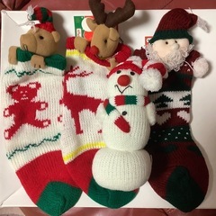 クリスマス　オーナメント　毛糸　ソックス　靴下　スノーマン　チャ...