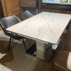 可変式ダイニングテーブル&椅子2脚セット