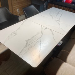 可変式ダイニングテーブル&椅子2脚セットの画像