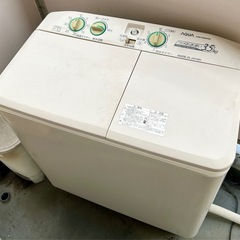 良品【動作確認済】2層式洗濯機AQUA3.5kg
