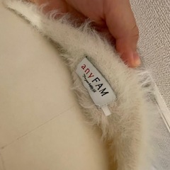  any FAM シャギーニット ワンピース ホワイト キレイめ ニット セーター Vネック 長袖 の画像