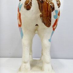 白馬　かわいい　シルクロード　中国美術　花模様　置物 風水 オブジェ 縁起物　開運　インテリア　ホワイトホース　オブジェの画像