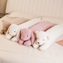 【新品未使用】かわいい　抱き枕　 全長120センチ　ホワイトベア　ぬいぐるみ　クッション　BIGの画像