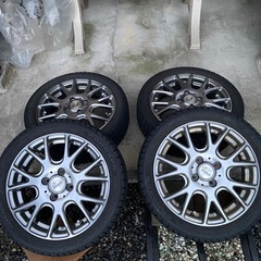 スタッドレスタイヤ&ホイールセットバリ溝165/50R15 美品...