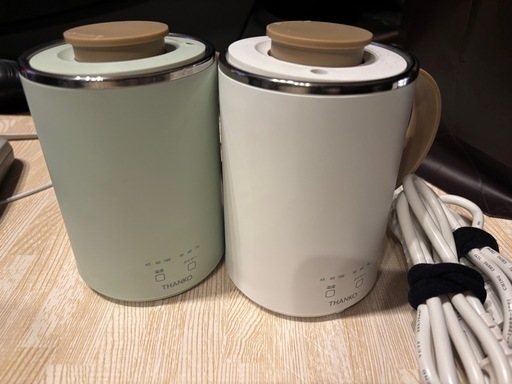 定価6000円　２つセット　THANKO 沸かしてそのまま飲める「おひとりさま用マグケトル」S-MCH21 (ホワイト、ミントグリーン)