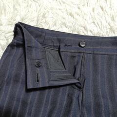 セオリー  theory 美品 スラックス ウール混 ストライプ柄 ネイビー 0 S レディースの画像