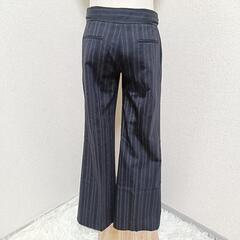 セオリー  theory 美品 スラックス ウール混 ストライプ柄 ネイビー 0 S レディースの画像