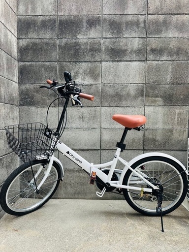 自転車 折りたたみ ギア・カゴ付き