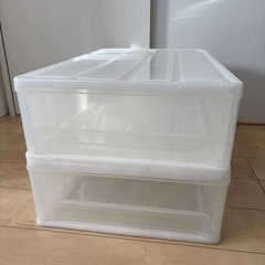 収納ケース、押入れケース２セット　セレスFD浅型(S/高さ18cm)