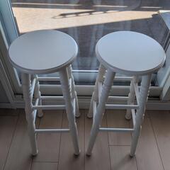 スツール 白 ２脚セットの画像