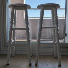 スツール 白 ２脚セットの画像