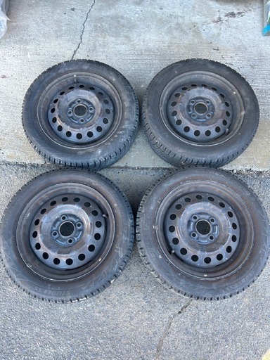 軽自動車　BRIDGESTONE　ブリザック　155/65R14 スタッドレスタイヤ　ホイール4本セット　ホイールカバー付き