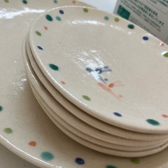 焼き物 大皿1枚 小皿5枚 未使用品の画像