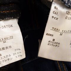 ★新品同様★ゴム入りジーンズ★ブラック＆ネイビー2本組★の画像