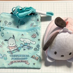 ポチャッコ ファスナーポーチ 肩紐付き ぬいぐるみ 未使用