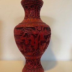 中国美術 堆朱 唐物 壺 彫刻 大型花器 花瓶 花入 時代物