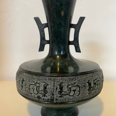 アンティーク 花器 花瓶 花入 壺 銅製 高岡銅器 インテリア 置物 金属工芸の画像