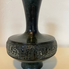 アンティーク 花器 花瓶 花入 壺 銅製 高岡銅器 インテリア 置物 金属工芸の画像