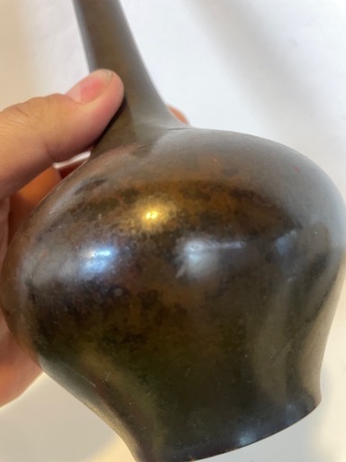 花入 金工師 一ノ瀬宗辰造 唐銅下蕪花入 一輪挿し 花器 花瓶 花入 茶道具