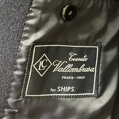 SHIPS ネイビー チェスターコート カシミヤ ウールの画像