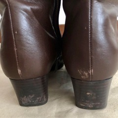 REGAL ブラウン レザー ロングブーツ ヒール約4.5cmの画像