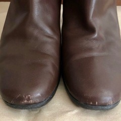 REGAL ブラウン レザー ロングブーツ ヒール約4.5cmの画像