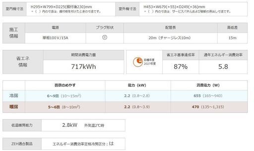 新品?東芝エアコン2024年式6畳適用60000円標準工事込み＠大阪市内・岩出市内価格