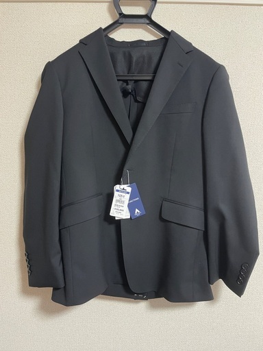 洋服の青山スタイリッシュスーツ【ツーパンツ】【黒無地】 ( PW235-91 )