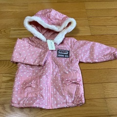 新品 ピンク色水玉とリボンのジャンパー