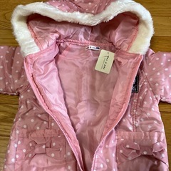 新品 ピンク色水玉とリボンのジャンパーの画像