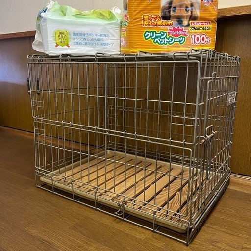 ペットゲージ アイリスオオヤマ ドア付き スノコ 持ち運び 小型〜中型　猫用 犬用