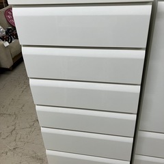 ロ2412-491 6段チェスト ホワイト キズ 汚れあり