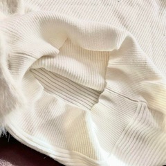 【美品】ふわふわ サラサラ 白ニット フリーサイズの画像