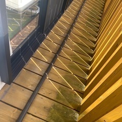 長さ4メートル　太さ4.5cm 特大　木製ポール　黒　ブラック　長い　修正材　棒　DIY 資材　木材の画像